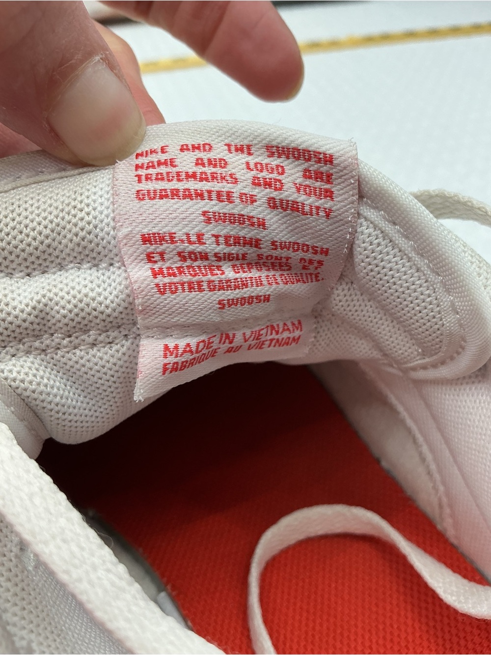 Nike White and Red Low-Top Athletic Sneakers - Picture 10 of 15